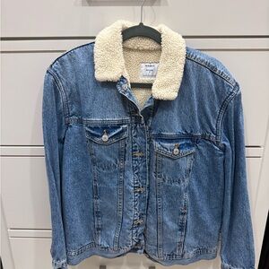 Old Navy Cream Sherpa-Lined Jacket-Boyfriend Fit size M